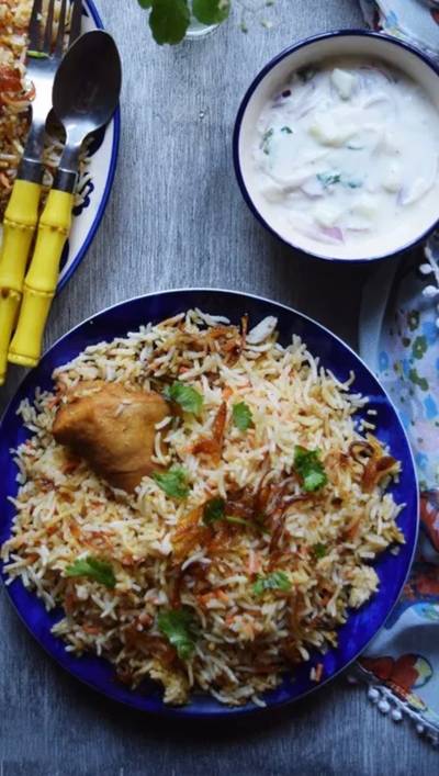 Afghan chicken biryani